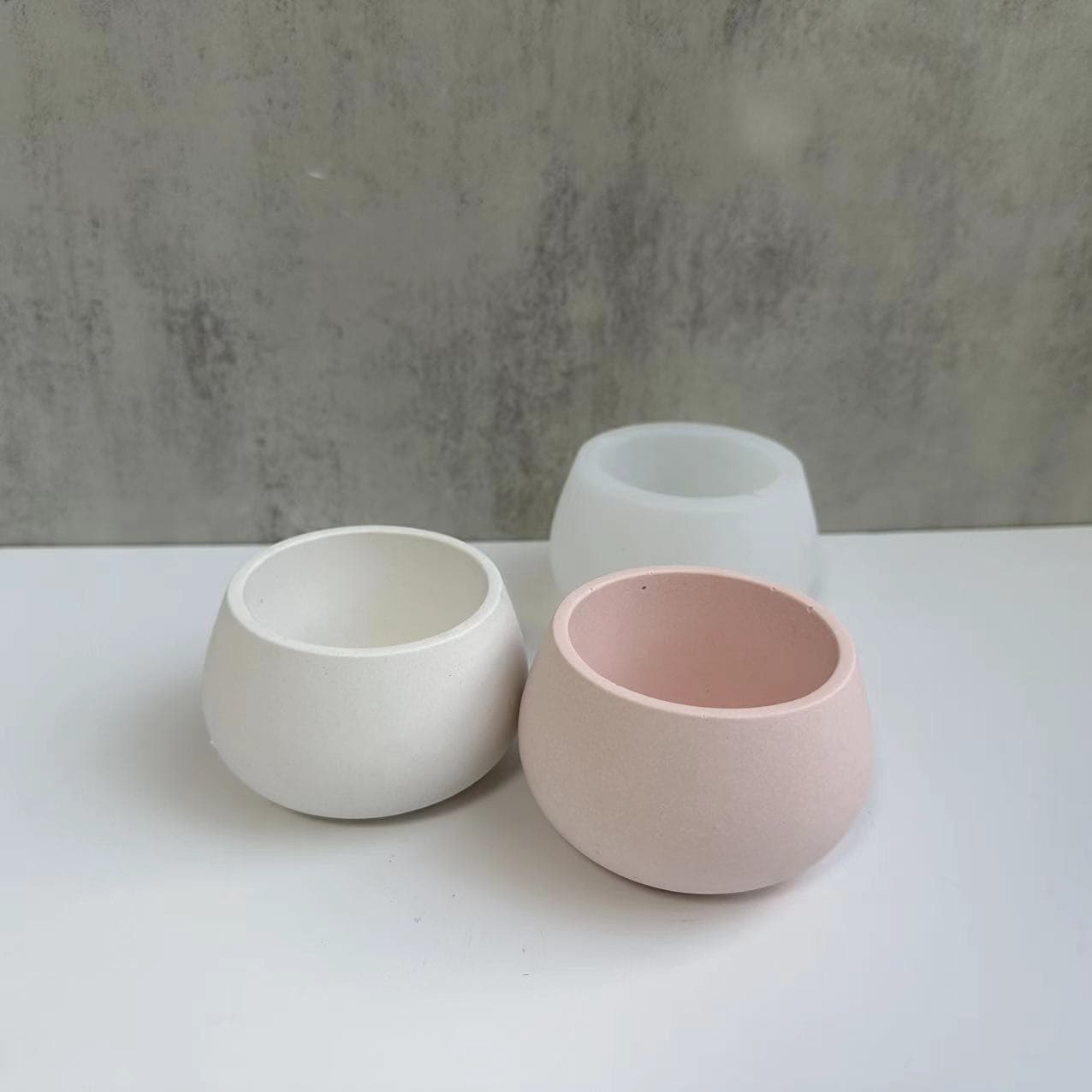 Sweet DIY New Round Flower Pot Silicone Mold Storage Box Potted Plant Plaster Mold Epoxy Resin Mold