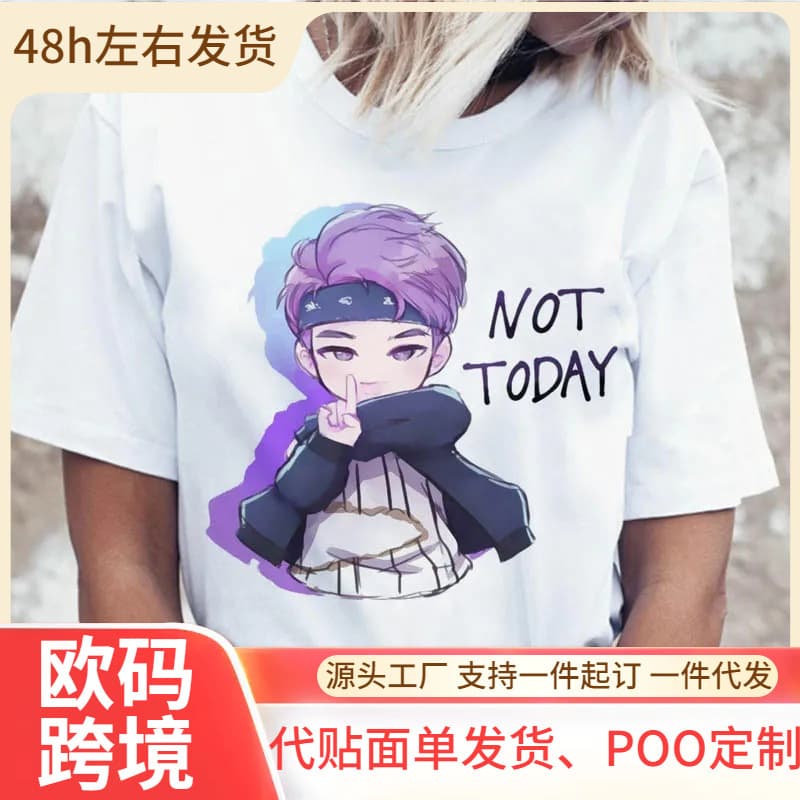 [EU Size Cotton T-Shirt] JIN SUGA J HOPE Women's JIMIN V jungook K-pop T-Shirt Korean