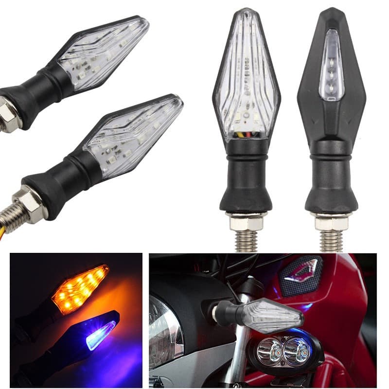 Motorcycle Turn Signal LED Dual-Side Direction Light Front and Rear Turn Signal Assembly Sport Bike Indicator Light 12V