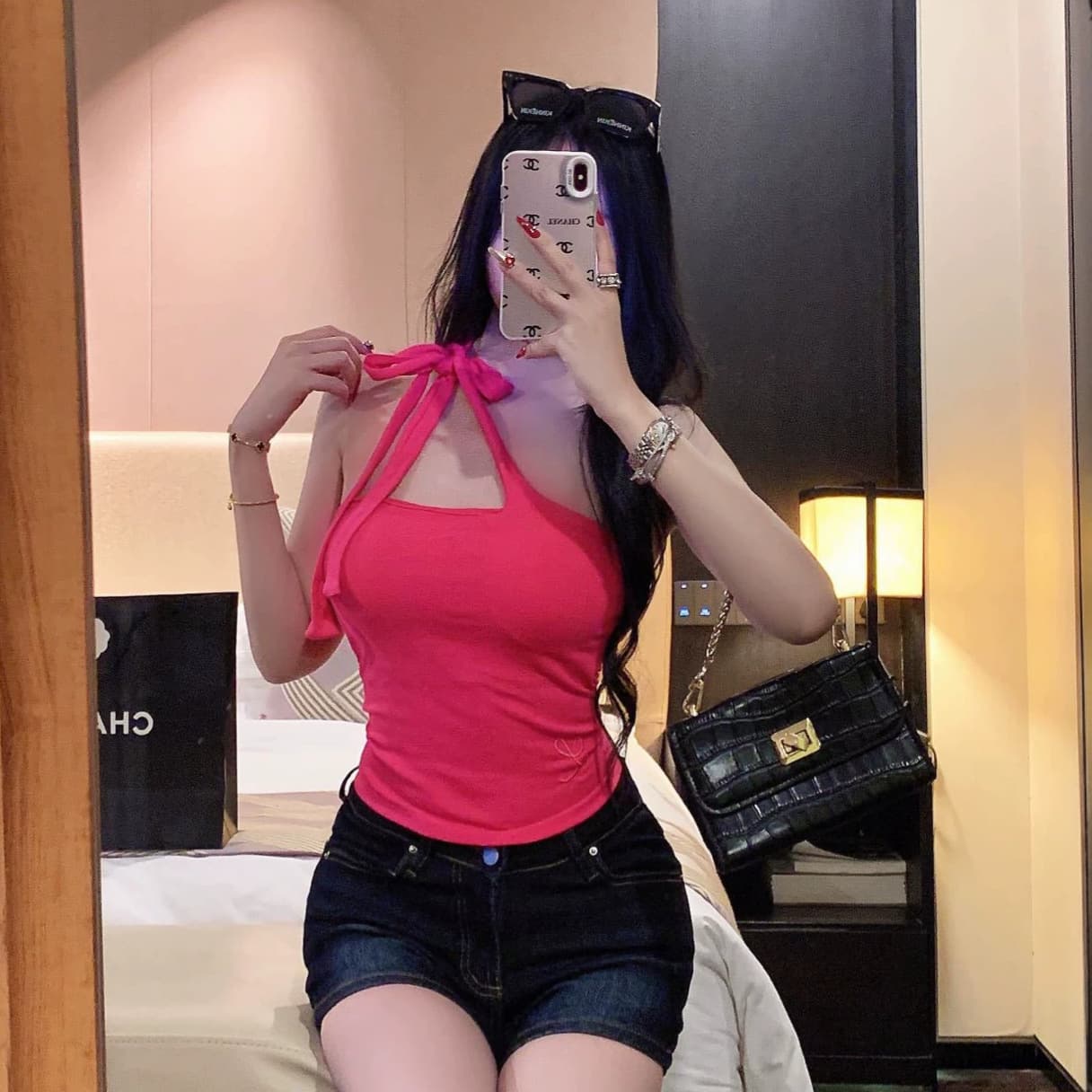 New Summer Off-Shoulder Asymmetric Design Camisole Top for Women, Slim Fit with Fixed Straps and Built-in Pads, Versatile