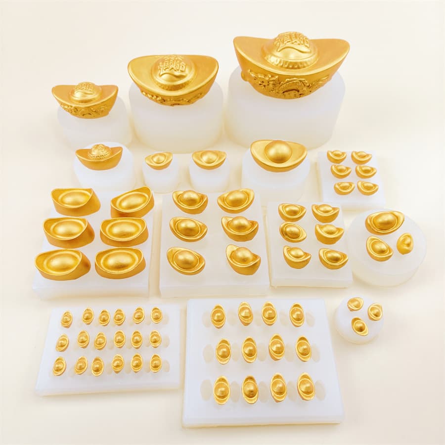 Chinese New Year Gold Ingot Shape Silicone Mold, Fondant Chocolate Paisley Cake Decoration Mold, DIY Ingot Ornament Mold