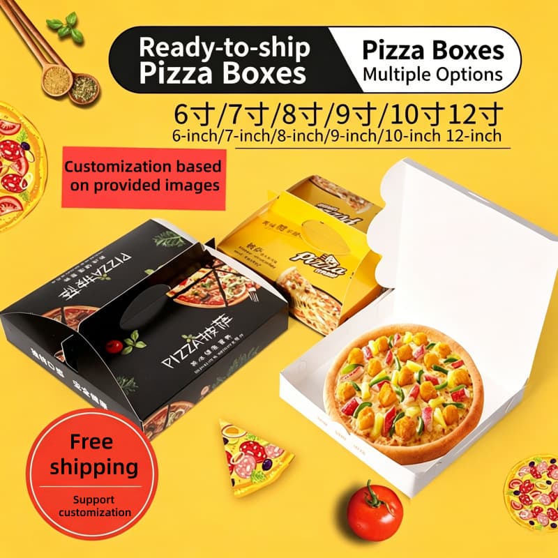 Custom Logo Food-Grade Paper Box for White Card Pizza Box
