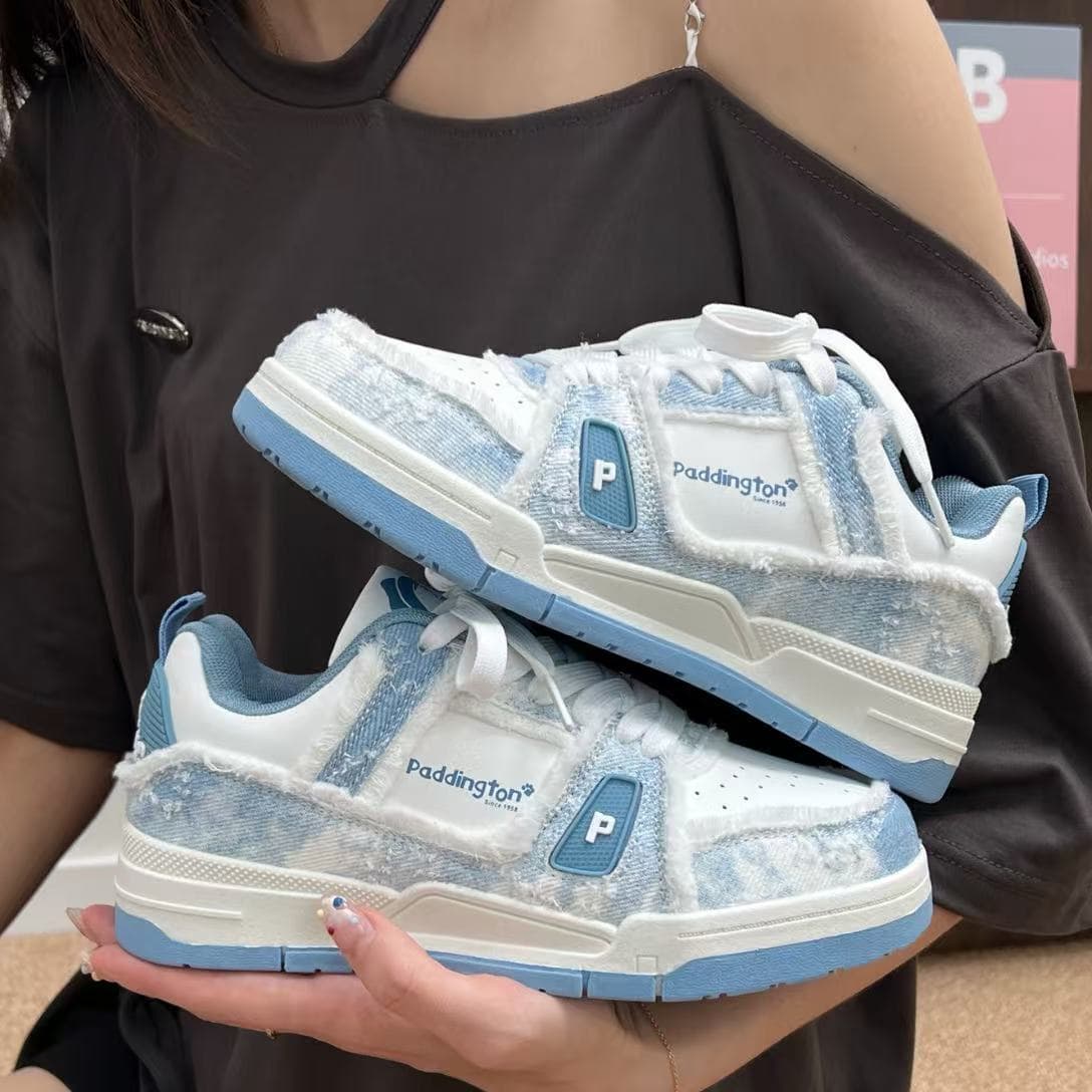 National Trend Color-block Denim Sneakers 2025 Spring/Autumn New Couples Casual Sports Shoes Unisex