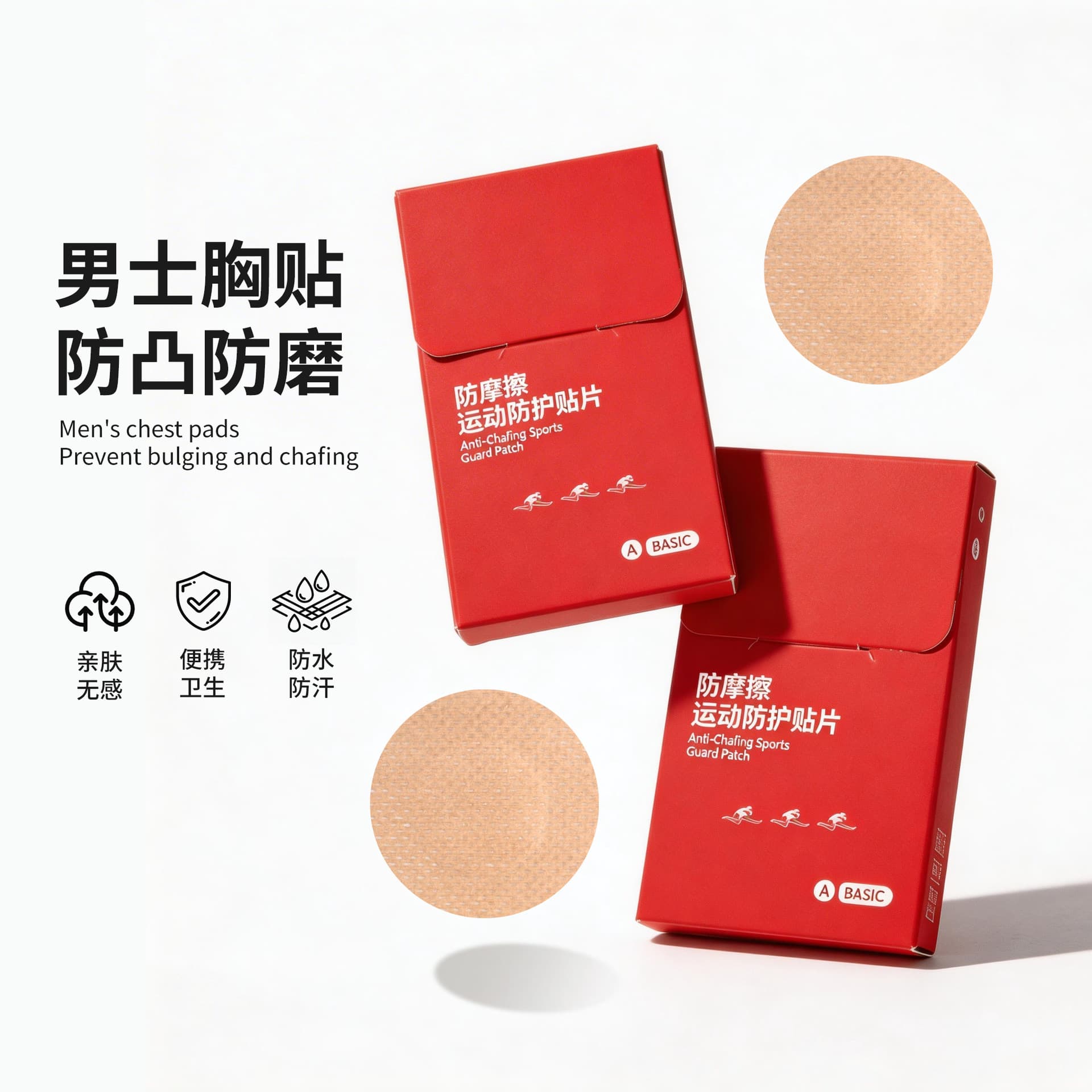 Men's Nipple Covers Disposable Marathon Fitness Anti-Chafing Chest Stickers Invisible Breathable Skin Tone Anti-Protrusion Nipple Covers