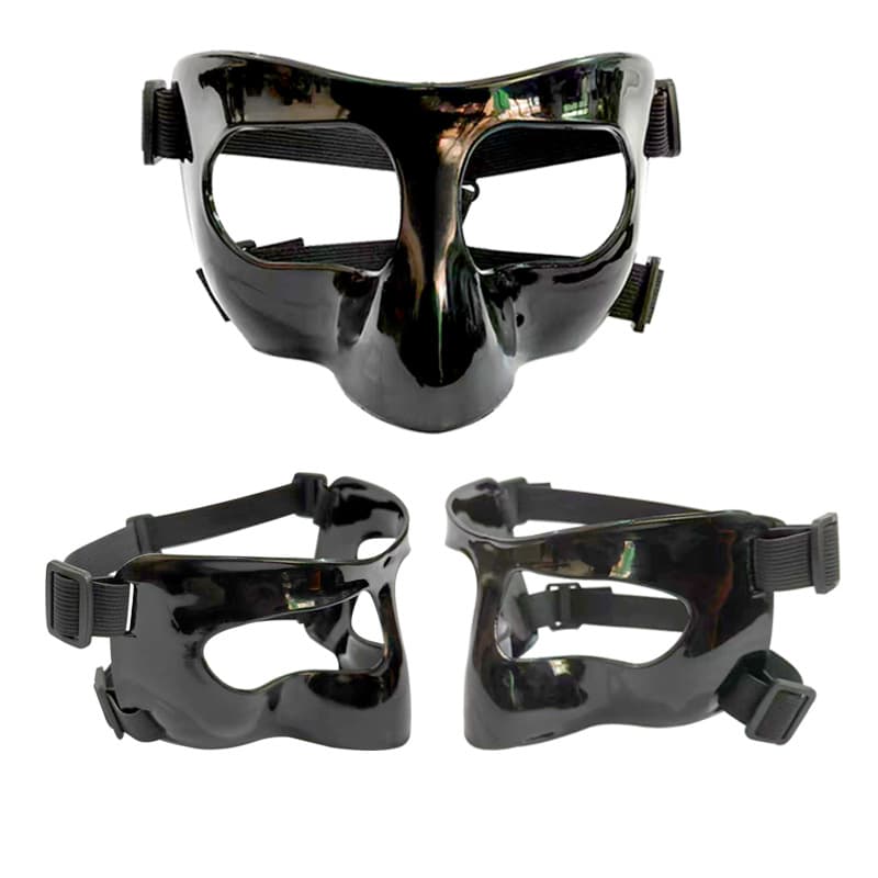Black Sports Mask Face Guard Adult Men Basketball Football Collision Protection Nose Guard Performance Mask Protective Equipment