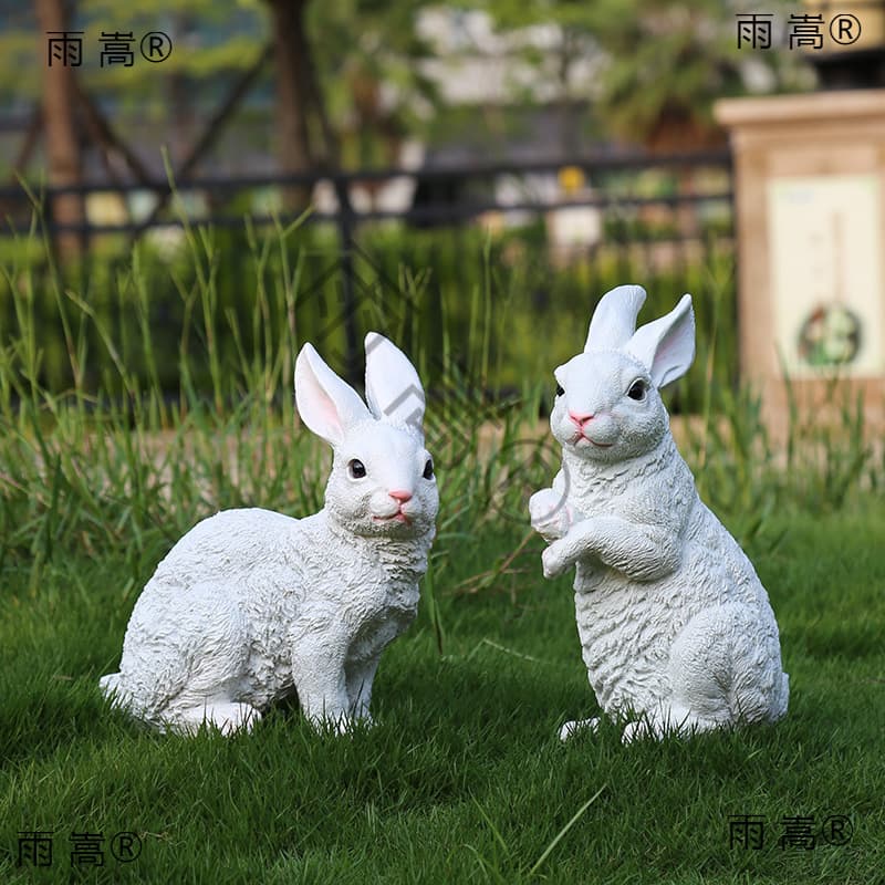 Garden Decoration Courtyard Outdoor Kindergarten Decorative Ornament Craft Plastic Animal Rabbit Figurine