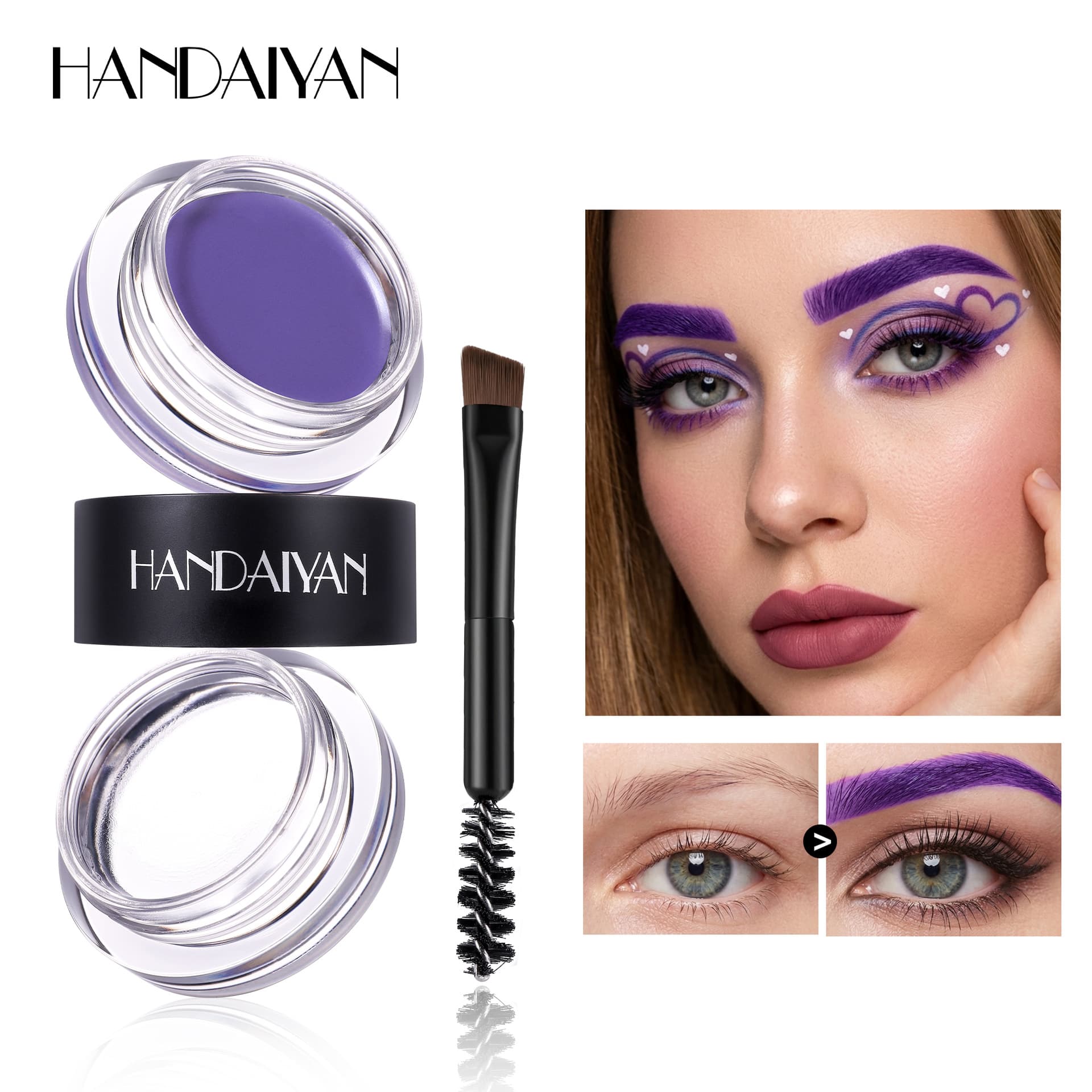 Han Daiyan Natural 3D Eyebrow Gel Smudge-Proof Beginner-Friendly Wild Eyebrow Waterproof Light Brown Eyebrow Cream
