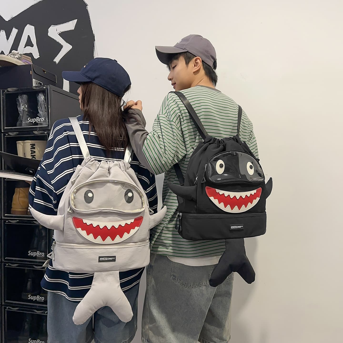 Shark Wet and Dry Separation Student Sports Backpack for Men, Women, and Children Swimming Storage Travel Bag Shark Swim Bag