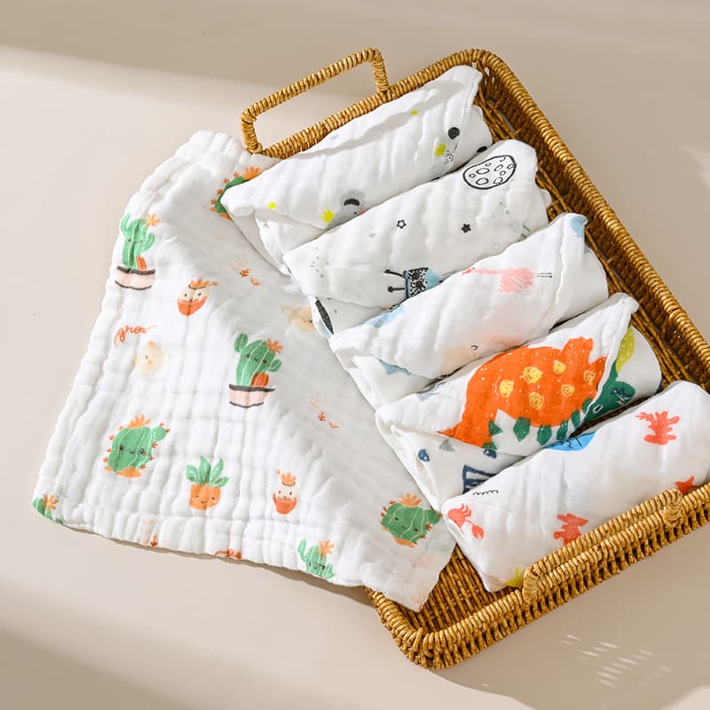 30*30 Extra Soft Pure Cotton Baby Washcloths, Rectangular Infant Bath Towels, Gauze Burp Cloths, and Drool Bibs