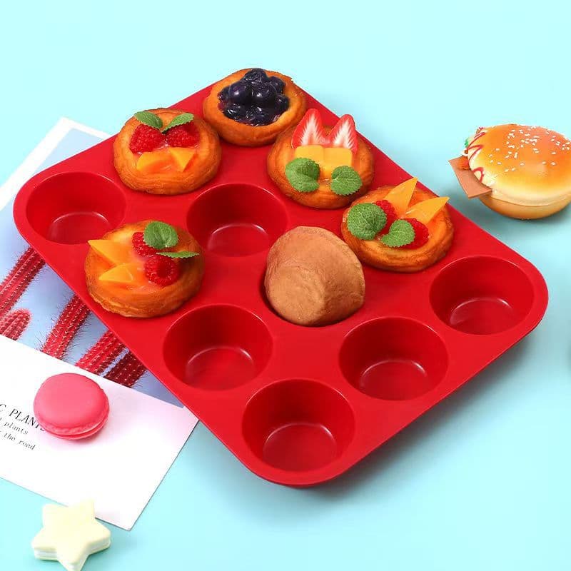 DIY Silicone Baking Molds 12-Hole 24-Cup Multi-Style Round Cake Molds Home Use Baking Tools Mini Muffin Cups Candy Mold