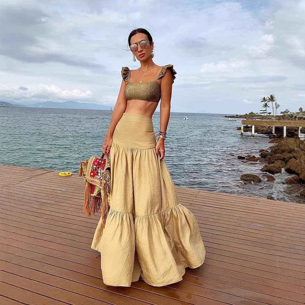 9030 New Summer Multi-Layer Sweet and Elegant High-Waist Skirt