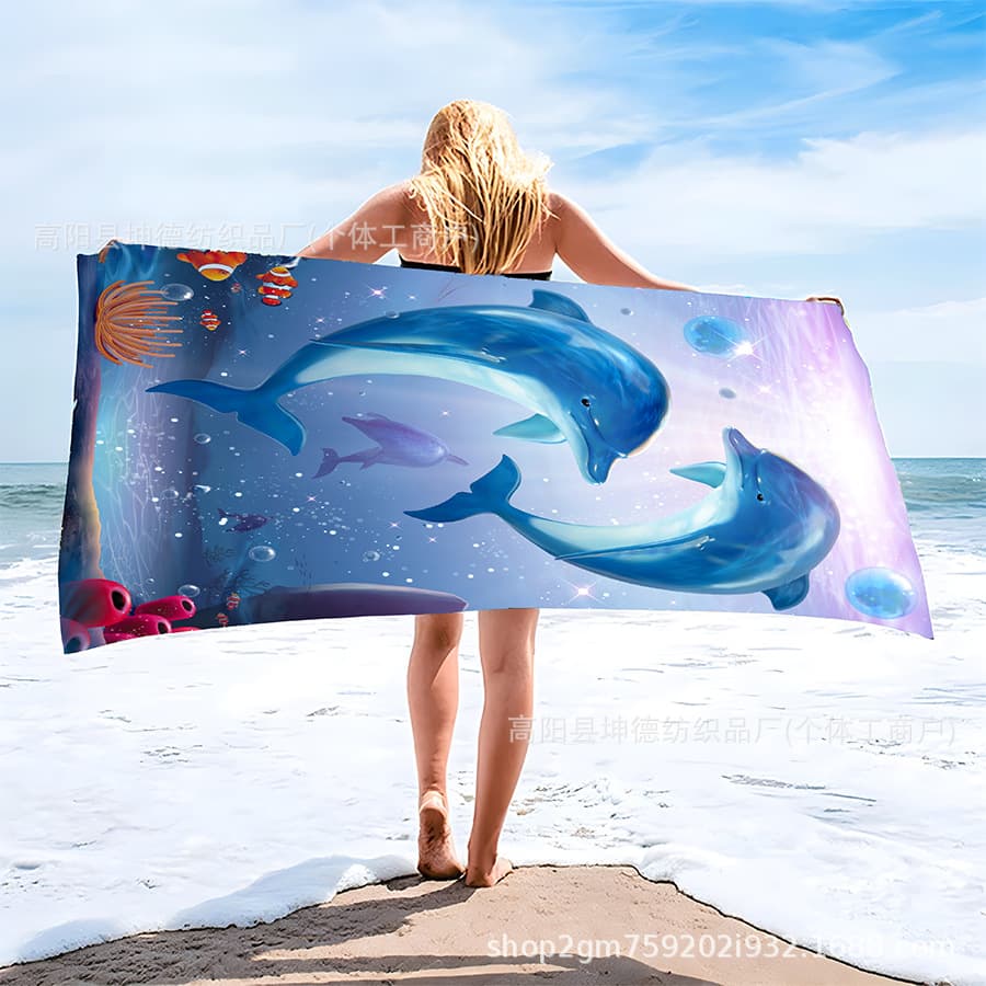 Beach Towel Digital Print Pattern Microfiber Bath Towel Swimming Beach Mat Cross-border Gift Custom Towel