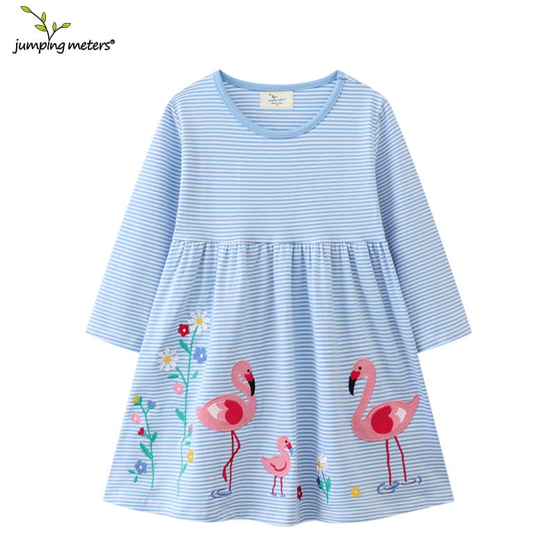 Children's Knitted Long Sleeve Dress Princess Style Cotton Soft Fabric Animal Cartoon Pattern Suitable for Autumn Season