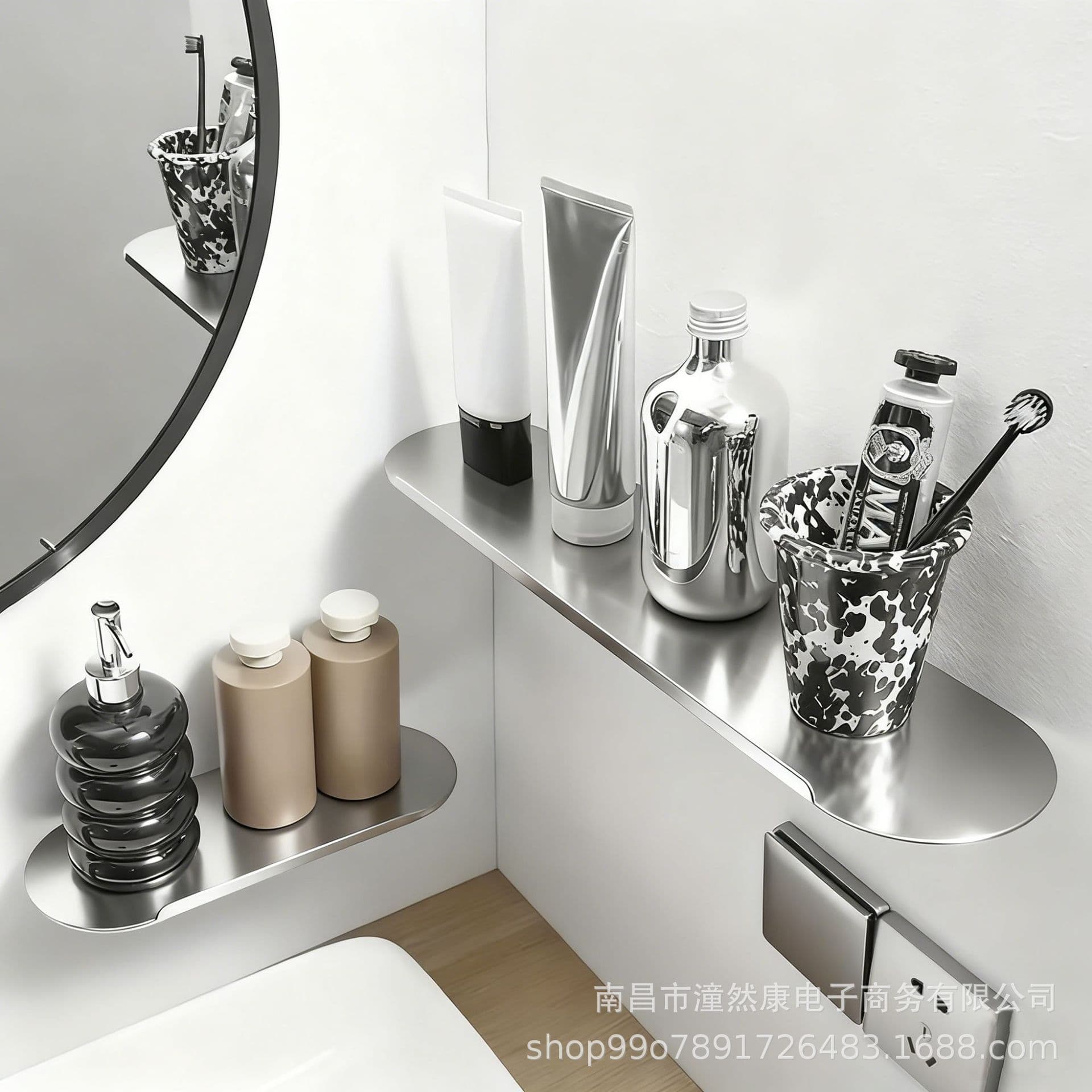 Wall-mounted floating shelf, durable and stylish, suitable for bathroom, bedroom, living room, decorative hanging shelf