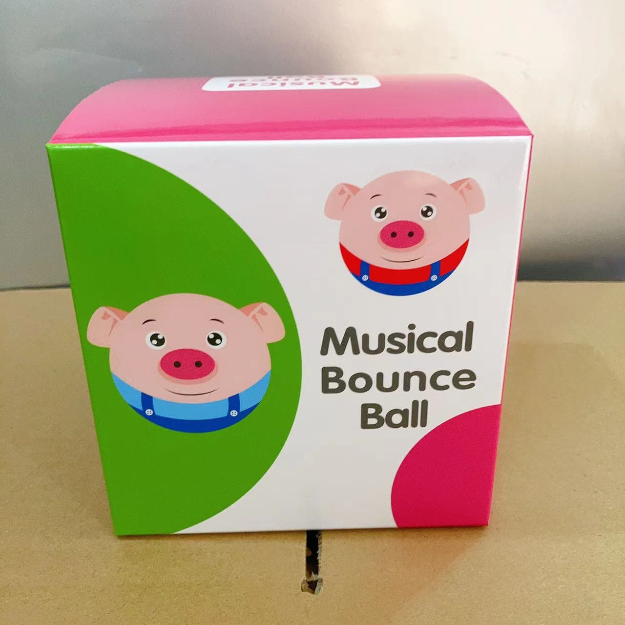Jumping Pig English Packaging Color Box, Jumping Pig Toy, Baby and Toddler Soothing Tool, Bouncy Ball, Learn to Talk
