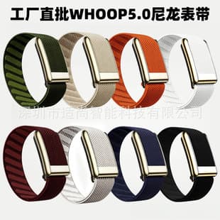 Compatible with WHOOP 5.0 Bright Gold Frame Nylon Stretch Band 8 Colors In Stock Direct Supply Cross-Border Bulk Discount