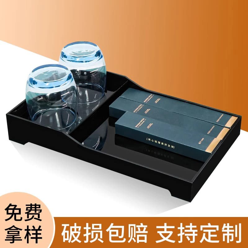 Acrylic Hotel Disposable Toiletry Storage Box Tray Toothbrush Consumables Room Tray Tea Tray