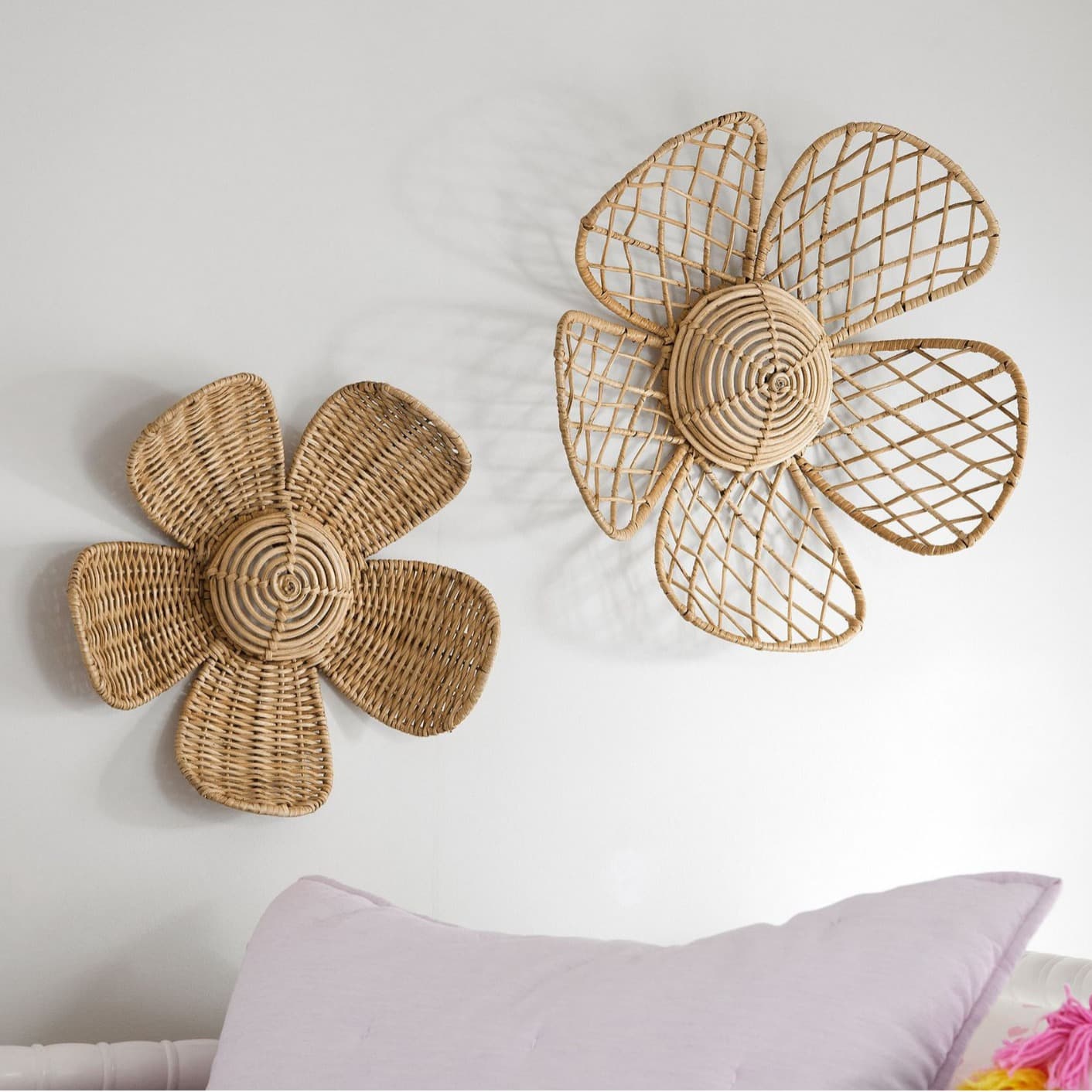 Nordic flower ins wall decoration rattan B&B wall pendant flower creative living room photography background wall decoration