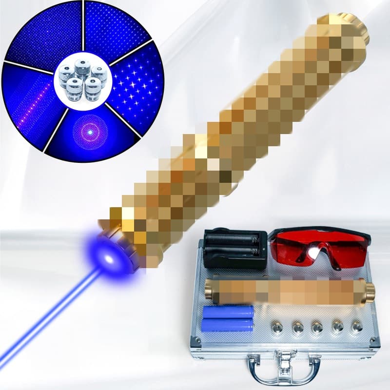 017 Extended golden pole blue light laser flashlight high power long range laser pen outdoor self defense indication rescue long range