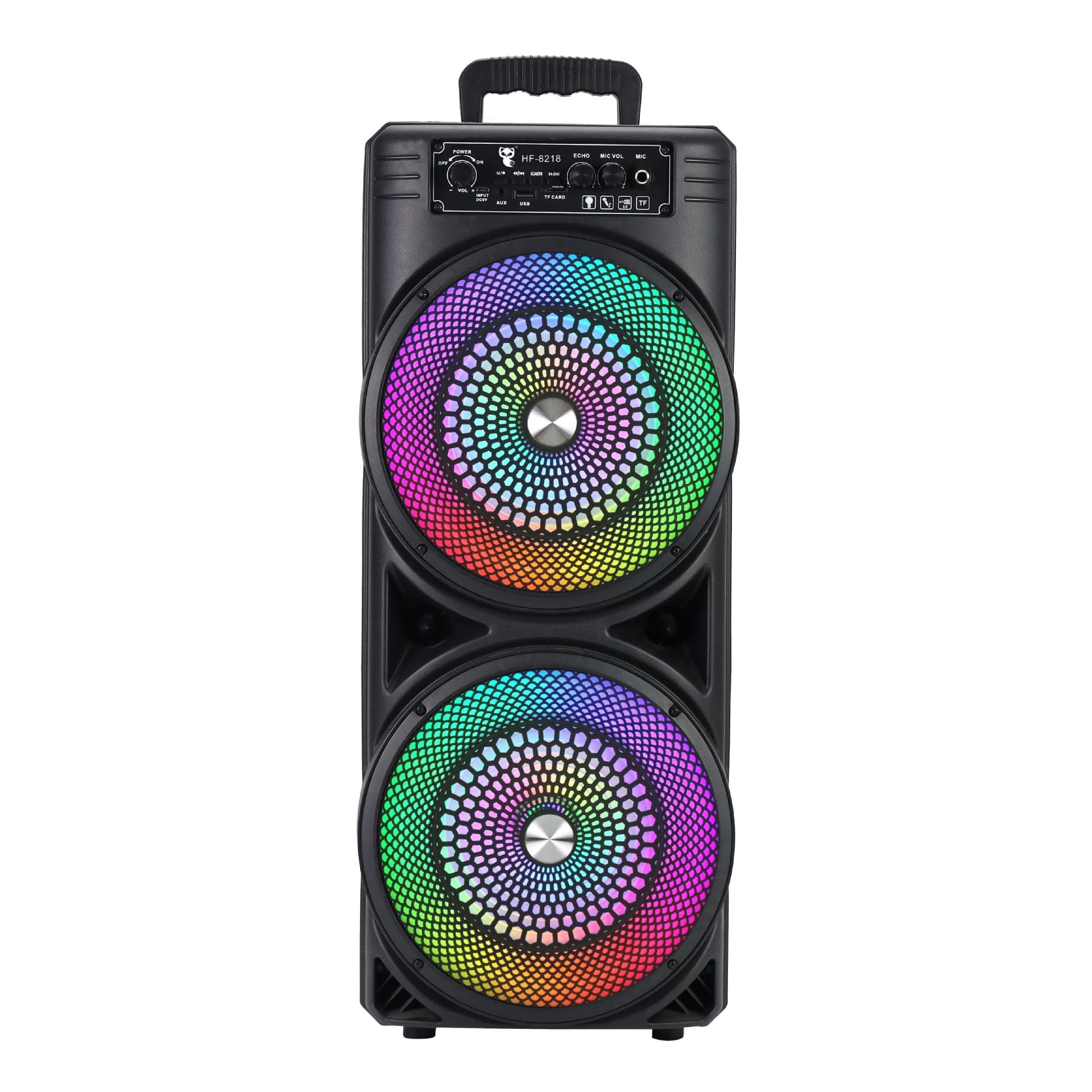 New Portable Square Dance Dual 8-Inch RGB High-Volume High-Quality Card-Insertable Bluetooth Speaker Factory Wholesale