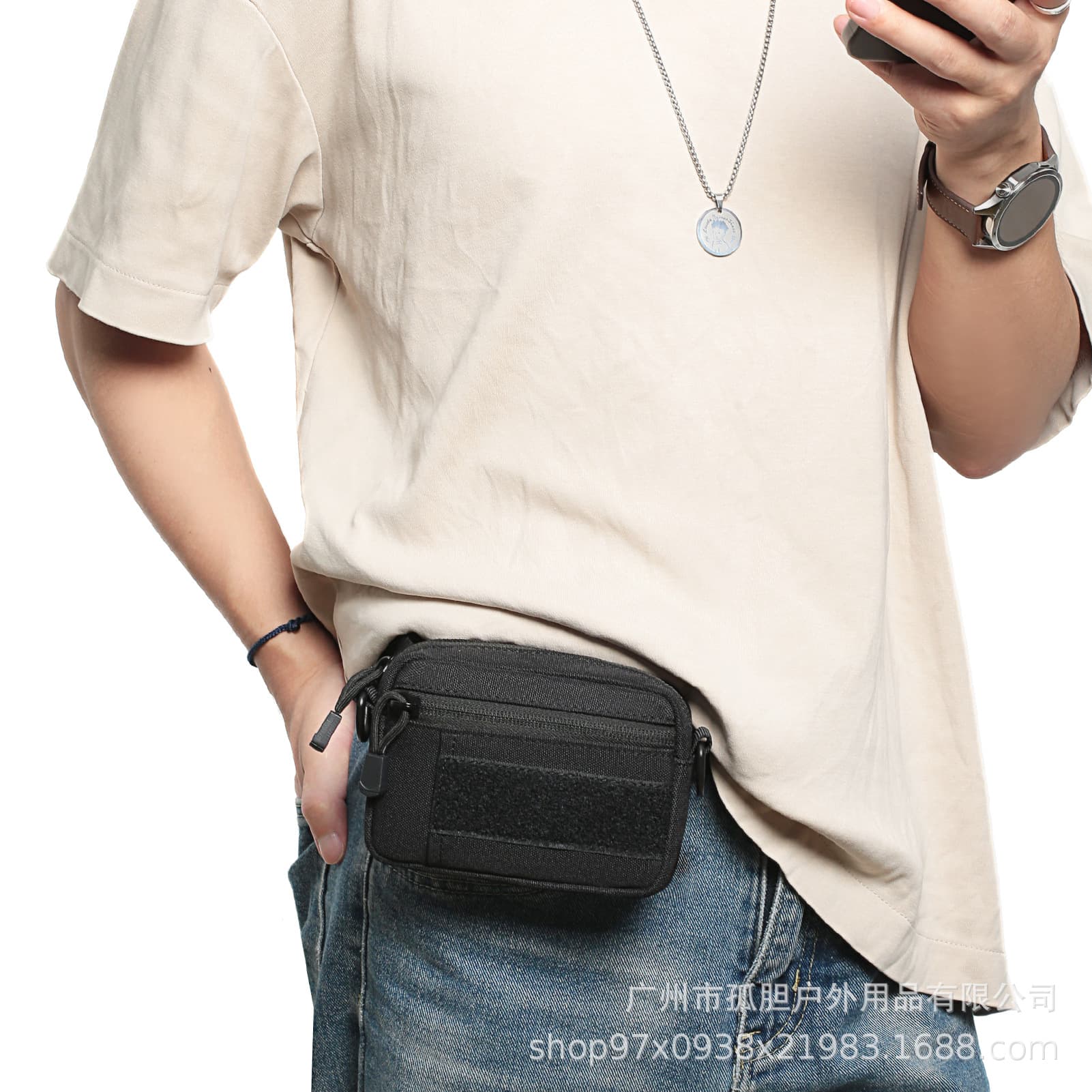 Lone Wolf Outdoor Tactical Waist Bag Single Shoulder Crossbody Small Bag Coin Purse Card Holder Sports Casual Multifunctional Storage Bag
