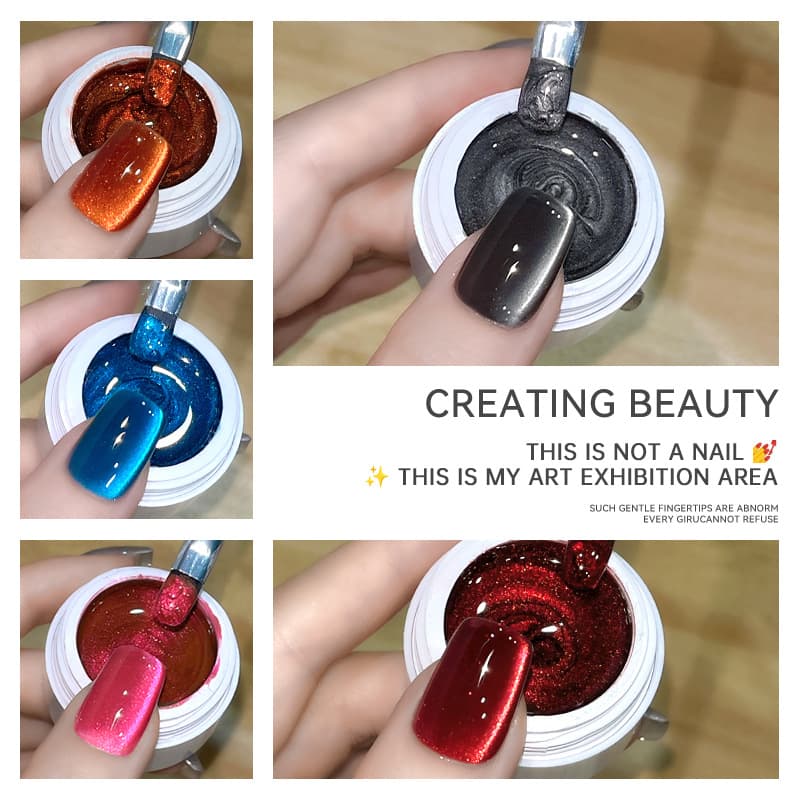 New 5-color Shanheling cat eye nail polish set for nail salons, cat eye full set of flash therapy gel