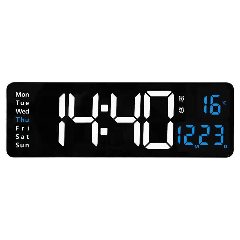 16-inch Large Screen Functional Display Clock Nordic Digital Clock Simple Living Room Wall Clock LED Wall Clock 6626