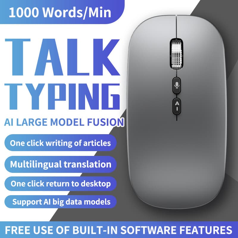 Cross-Border AI Smart Mouse, Wireless Triple-Mode Voice Typing, iFlyTek Translation Recognition, Speech-to-Text, Voice Control
