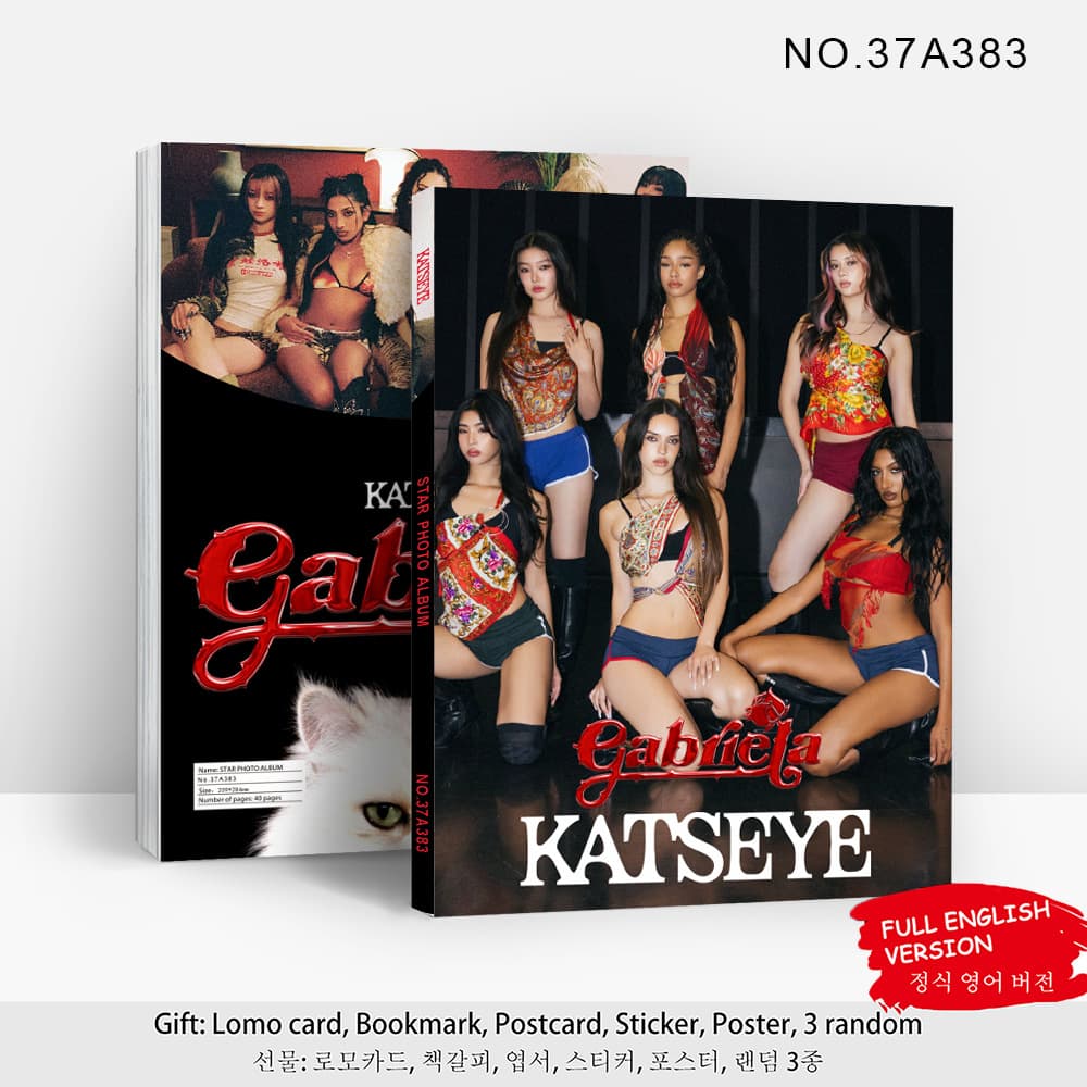 KATSEYE girl group album Gabriela peripheral photo cards stickers star photo album 80p gift magazine picture album