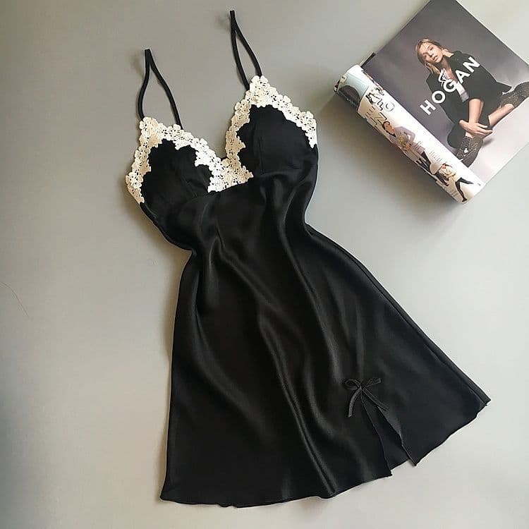 Pure Lust Style Chest Pad Sleepwear Strap Sleep Dress Women Summer Sexy Short Skirt Home Use Comfortable Polypropylene Fabric