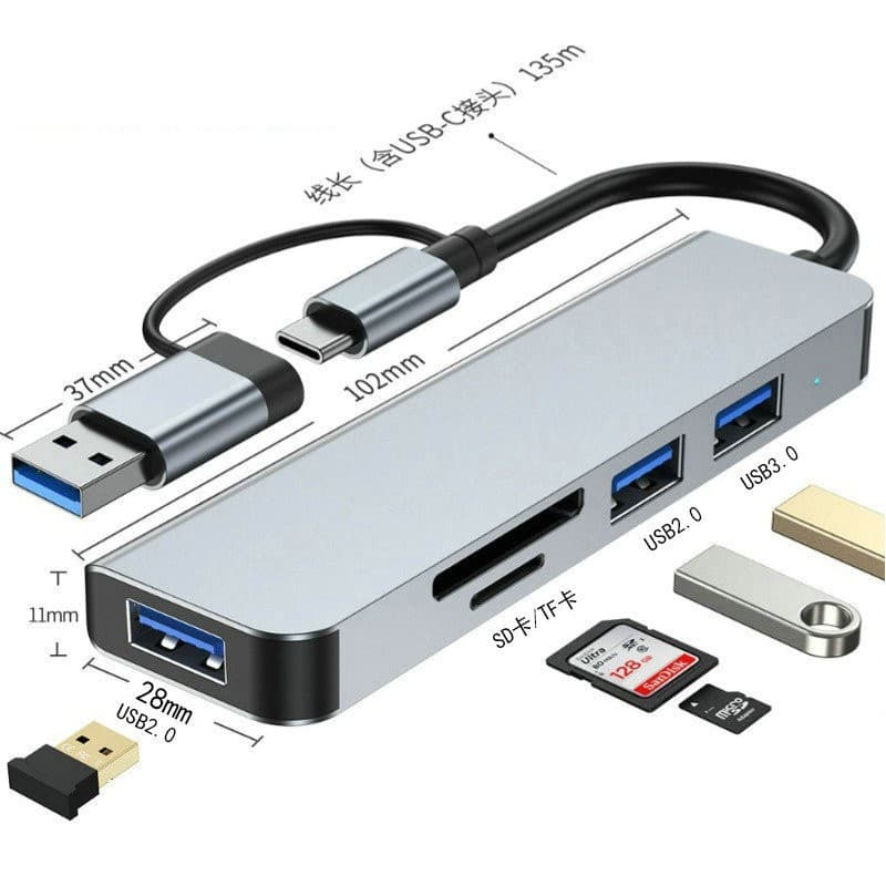 Type-C to HDMI 4K High Definition Docking Station USB 3.0 HUB Splitter USB-C Multi-Function 5-in-1 Expansion Hub