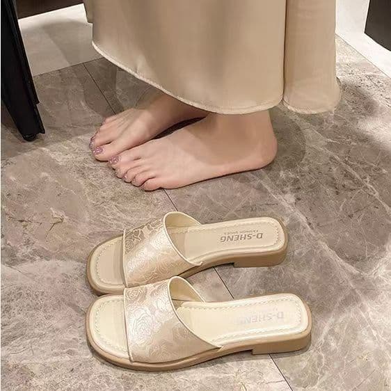 2025 Summer New Women's New Chinese Style Gentle Fashion National Trend Casual Versatile One-Strap Sandals