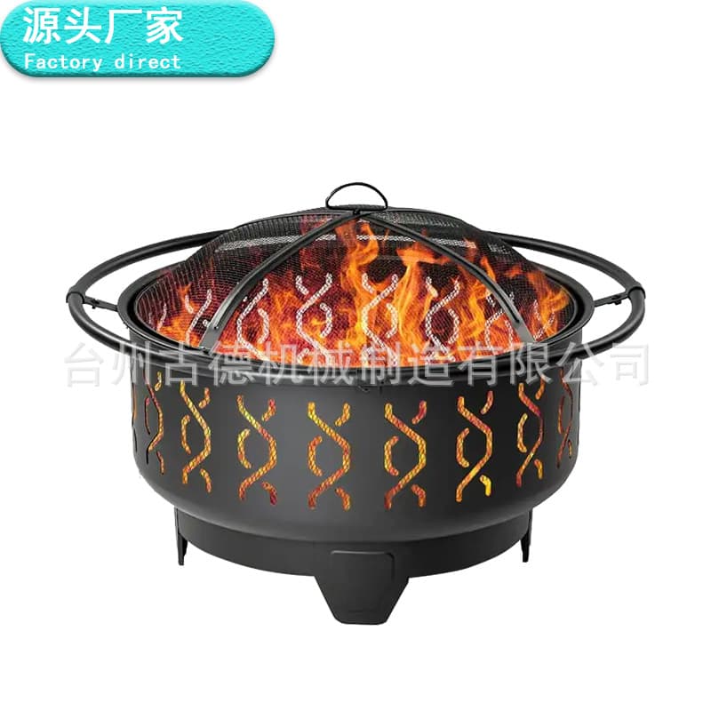 Outdoor camping homestay bonfire basin, round courtyard barbecue fire basin, new multi-functional heating basin for farmhouses
