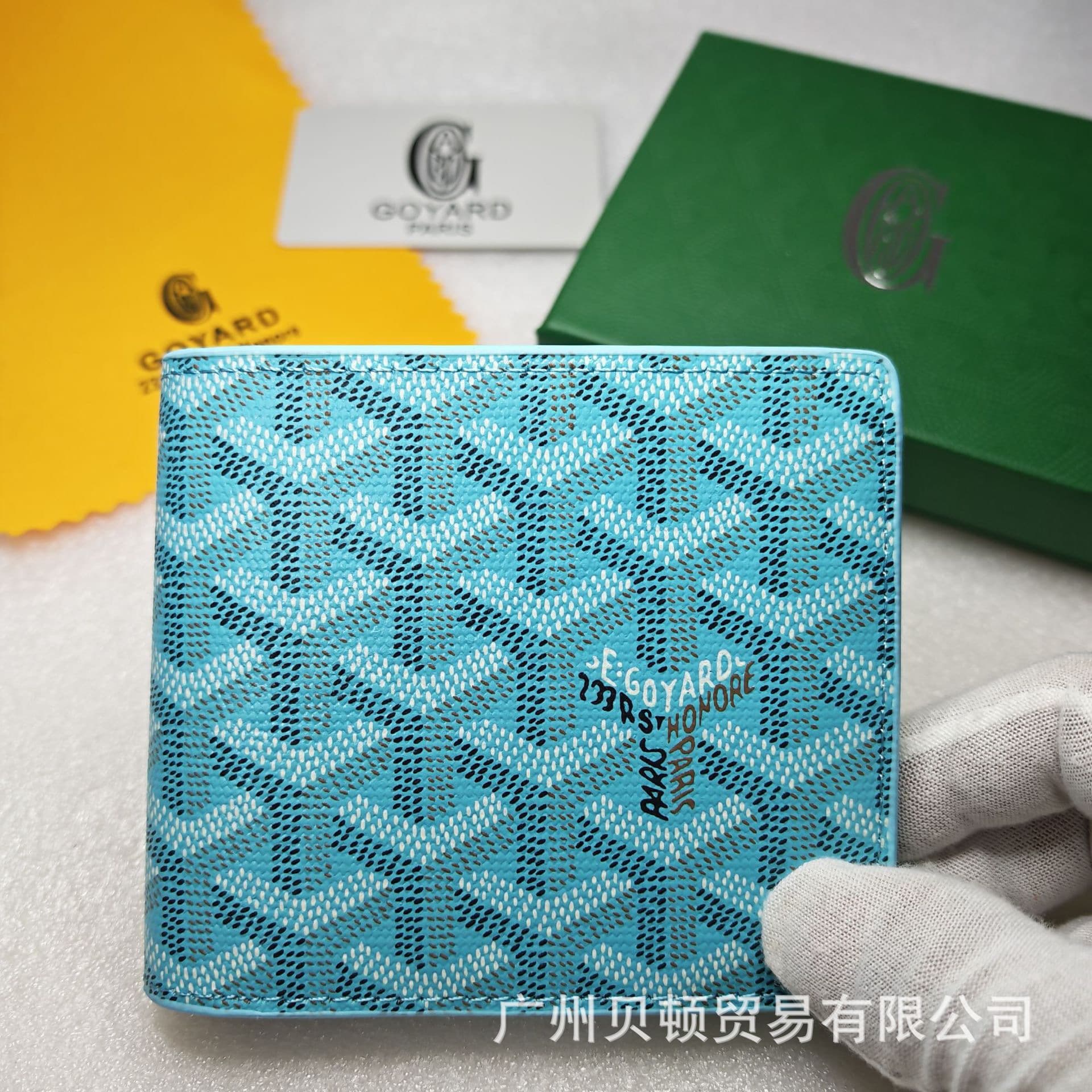 Goyard Wallet Printed Short Folding Card Holder Genuine Leather Card Case Business Card Holder Coin Purse Unisex