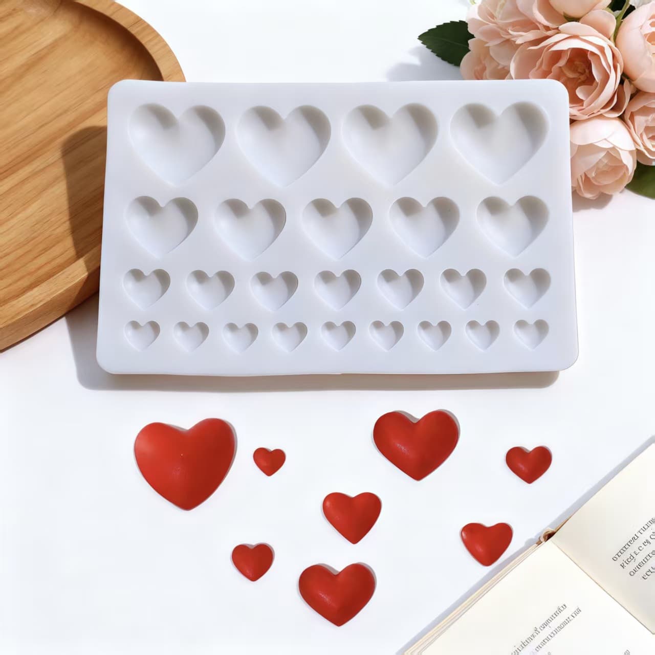 Valentine's Day Heart Silicone Mold DIY Chocolate Fondant Cake Heart-Shaped Decoration Baking Mold
