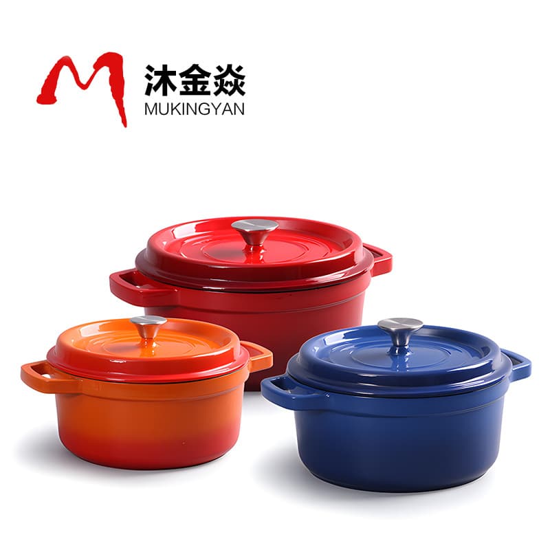 Classic Enameled Cast Iron Stew Pot, Household Soup Pot, Braising Pot, Enameled, Compatible with Induction Cooktop and Gas Stove, Multi-Functional