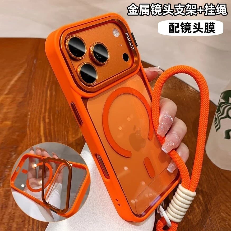 Lens holder magnetic suction suitable for iPhone17PROMAX mobile phone case Apple 16/15/14 lens film anti-fall cover