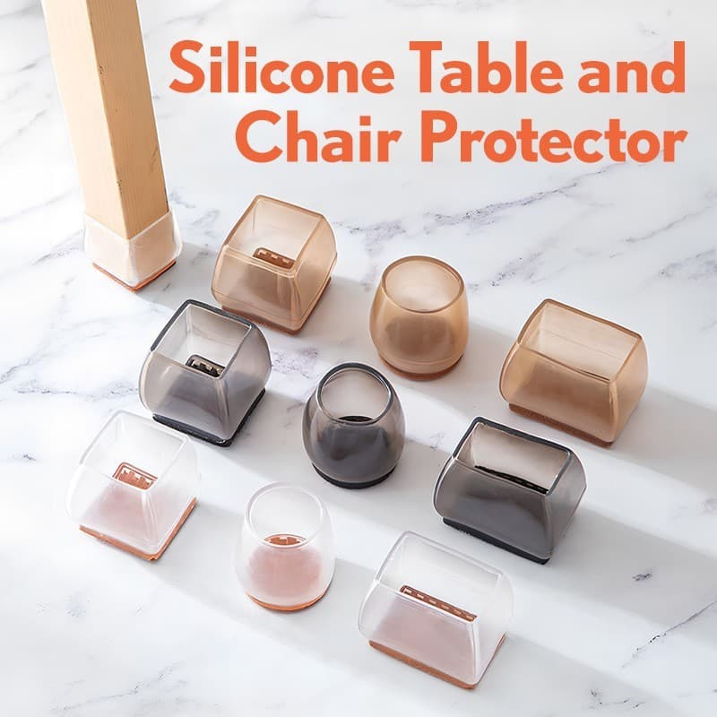 Silicone table and chair leg covers, chair and stool foot pads, anti-slip silent home and dormitory dining table and stool noise-insulating anti-slip mats