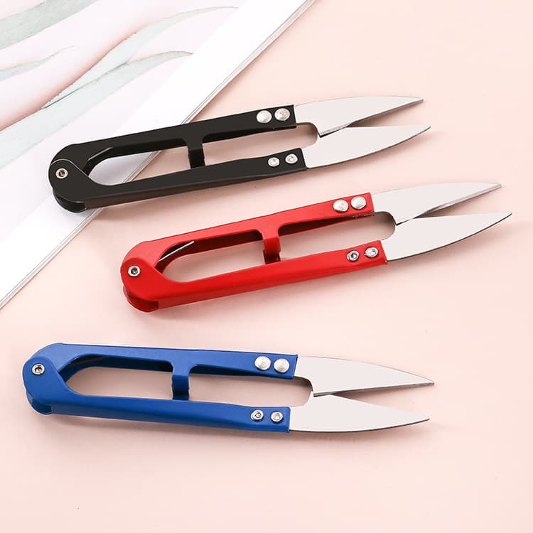 Household U-Shaped Scissors, Carbon Steel Small Scissors for Cutting Threads, Handmade Scissors for Cross-Stitch, Tailoring Scissors, Yarn Scissors, Sewing Tools