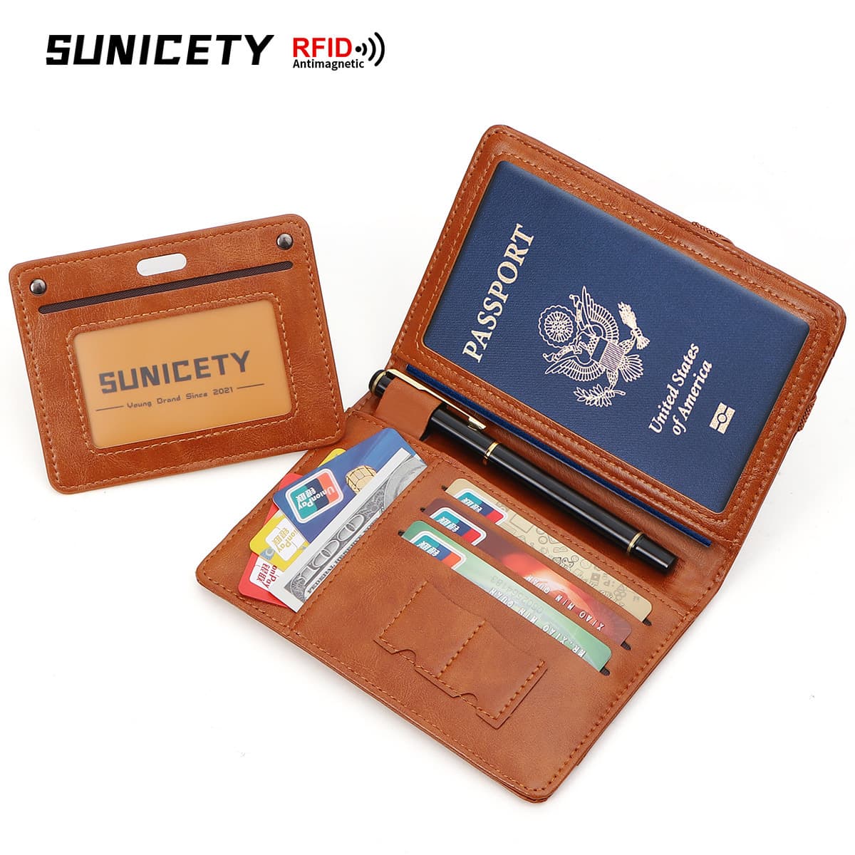 Document Bag Leather Material Business Style Large Capacity Checkpoint-friendly Travel Organizer Handbag