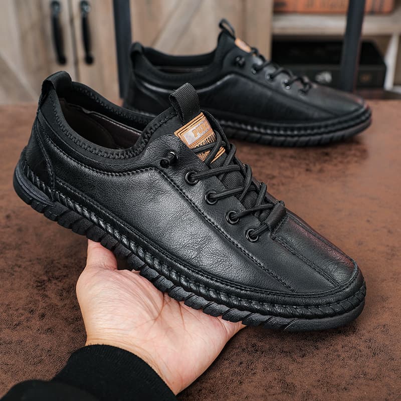 2025 New Men's Spring Business Casual Leather Loafers British Style Shoes Slip-On