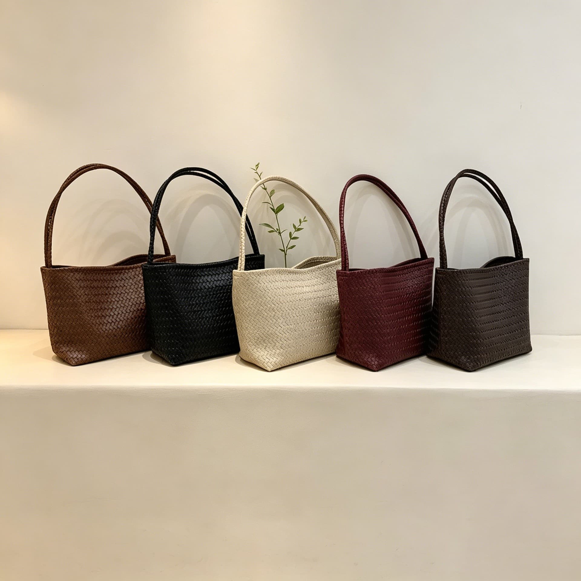 New Autumn/Winter Vintage Chic Modern Casual Handwoven Basket Bag Versatile Shoulder Bag Underarm Bag