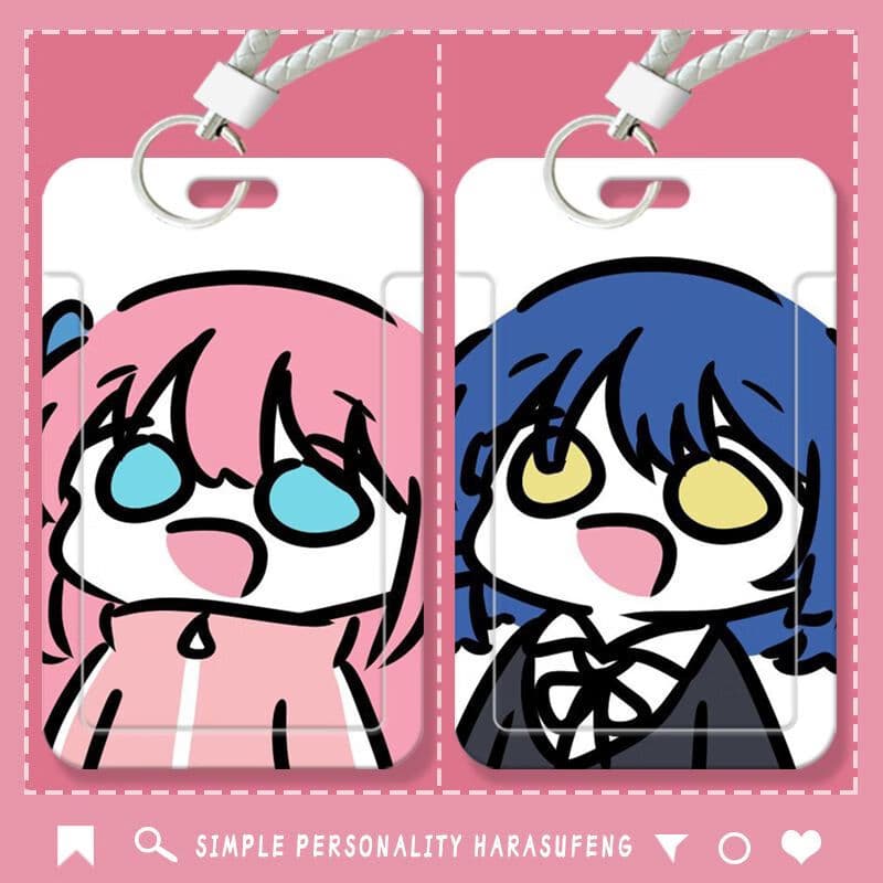 Bocchi the Rock! Hitori Student Card Holder, Meal Card Holder, Campus Card, Bus Card Protector, Badge, Access Control Keychain for Women