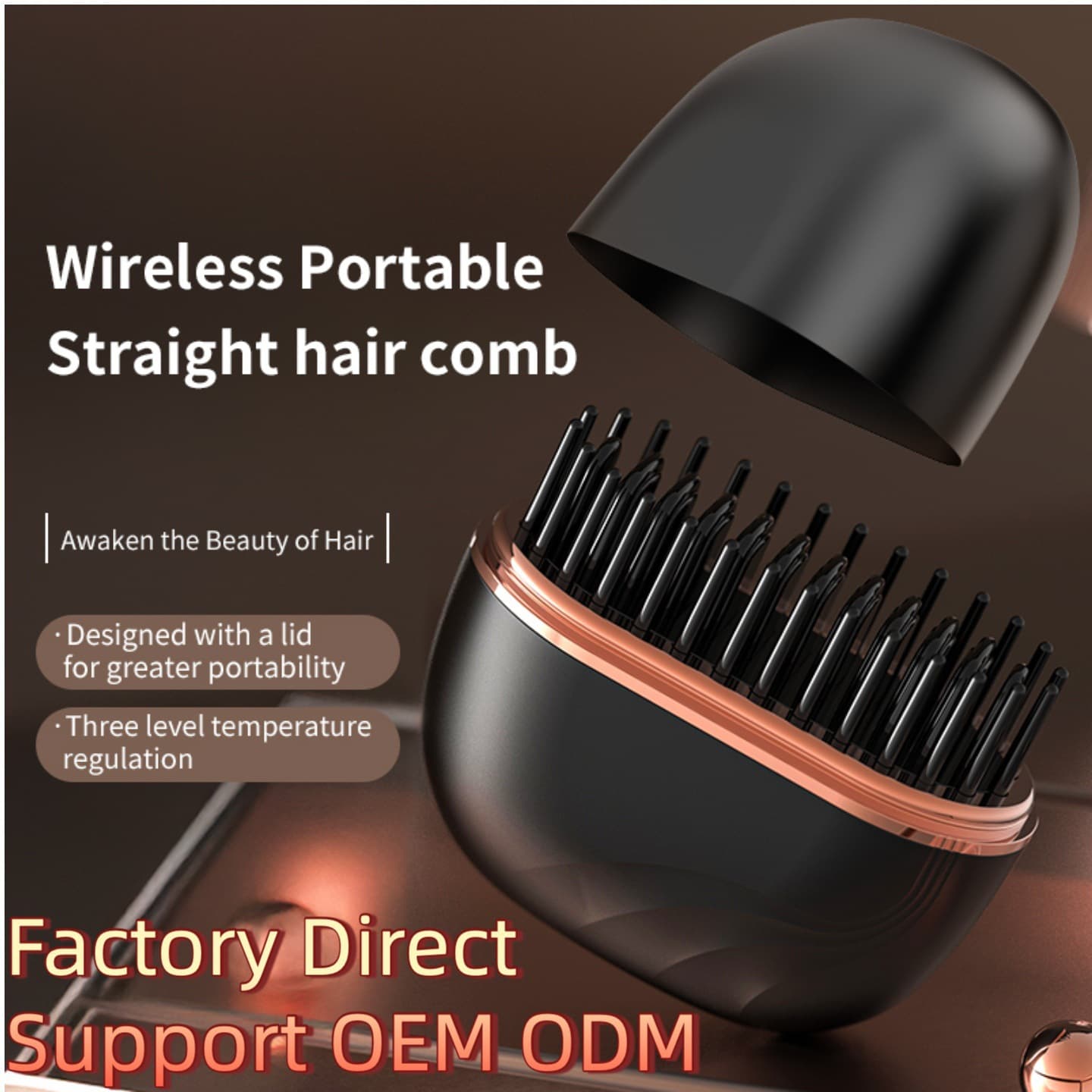 Mini Hair Straightening Comb New Hair Straightener Lazy Hair Straightening Curling Iron Wireless Straightening Comb Curling and Straightening Dual-Purpose Cross-Border Hot Style