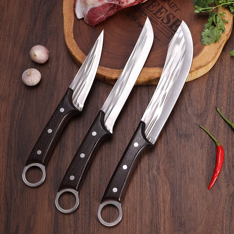 Hand-Forged Sharp Boning Knife, Lamb Butchery Dismembering Knife, Pointed Stainless Steel Meat Slicer, Extra Sharp Pig Slaughter Specialized Knife