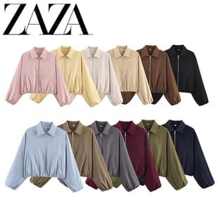 ZAZA Women's Fashion Puffy Zip-Up Jacket in 12 Colors, Cross-Border Style, European & American Style, Trendy and Versatile