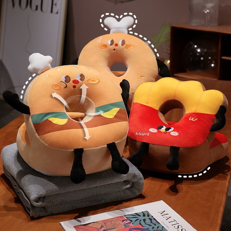 Fun cute hamburger nap pillow, elementary student rest prone pillow, office prone pillow, desk hug sleep cushion