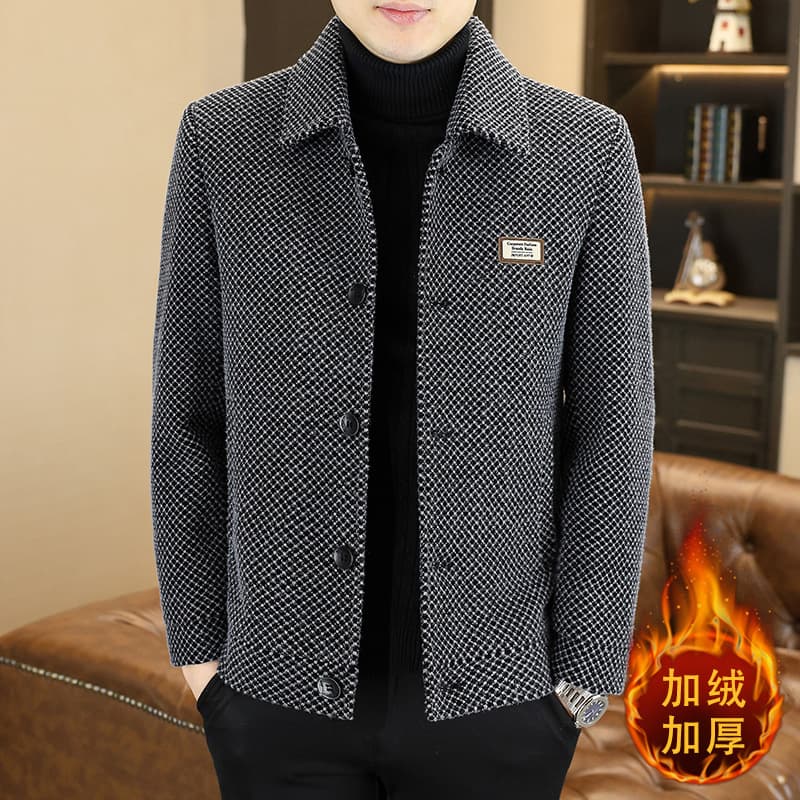 2026 Autumn and Winter New Men's Velvet Jacket Lapel Short Casual Jacket Trendy Versatile Men's New Jacket