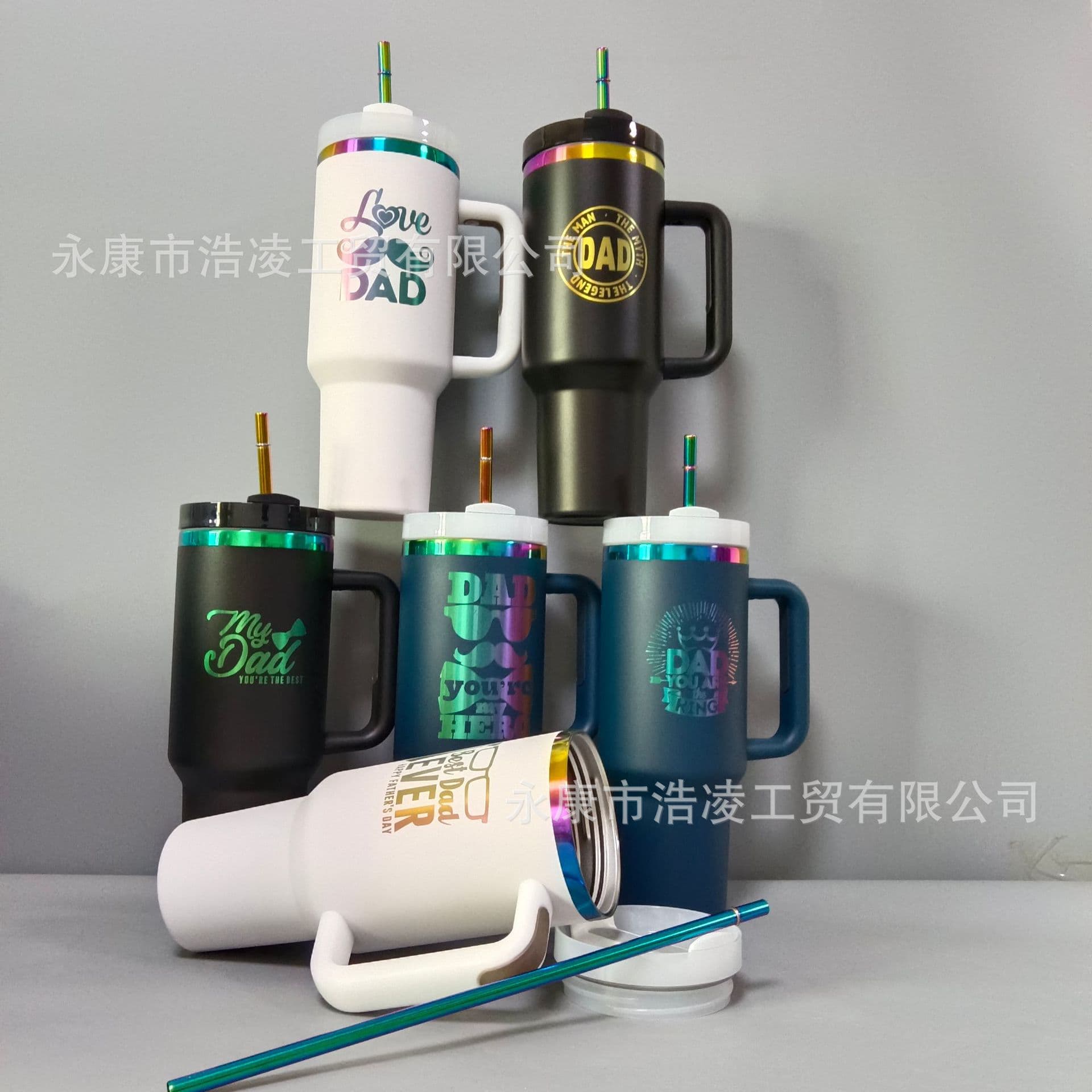 Father's Day Cross-border New 40oz304 Stainless Steel Ice Ba Insulation Handle Cup Vacuum Symphony Insulation Thermal and Cold