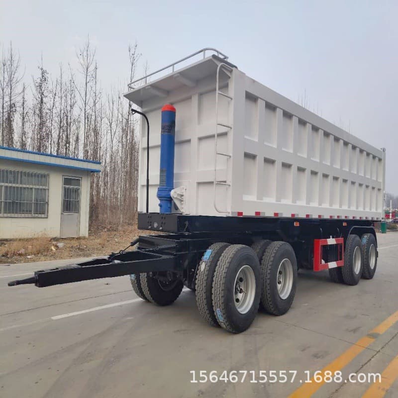 Factory Export Full Trailer Four-Axle Full Trailer Rear Dump Tipper Full Trailer Flatbed Trailer